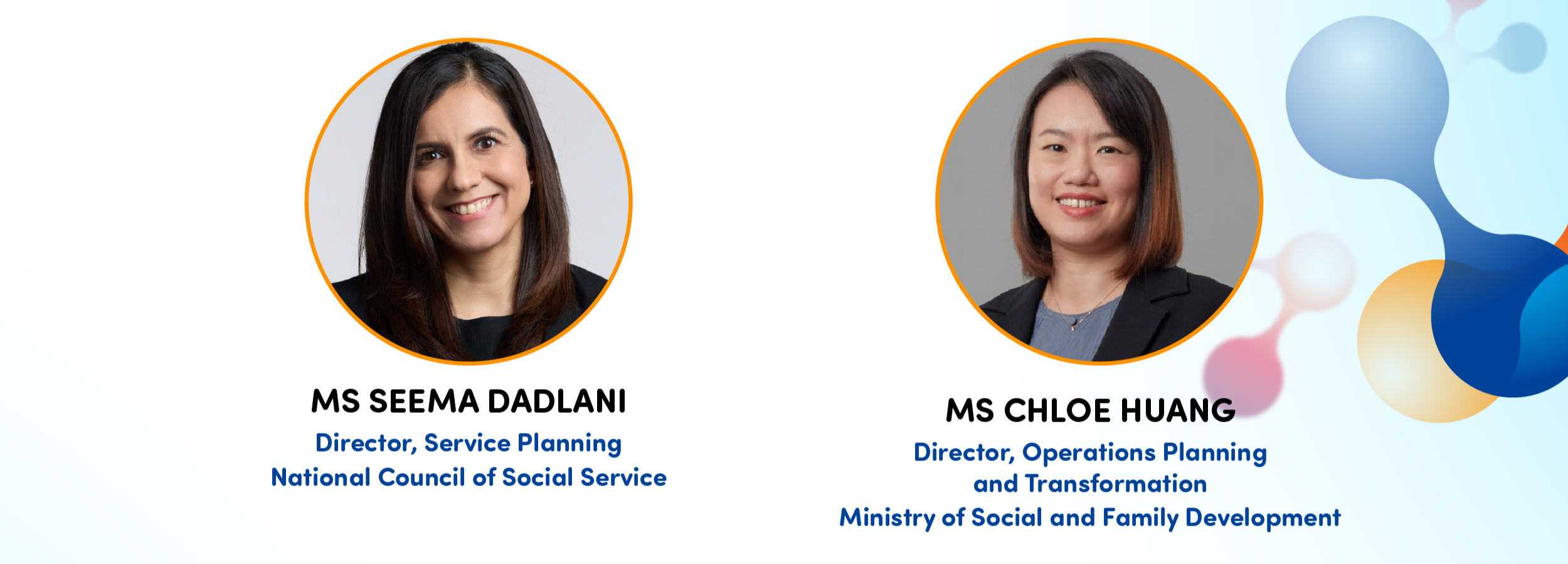 Presentation by Ms Seema Dadlani (Service Planning, NCSS) and Ms Chloe Huang (Operations Planning and Transformation, Ministry of Social and Family Development).